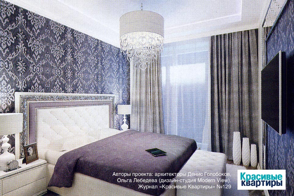 Кровать Сакраменто в интерьере архитекторов Дениса Голобокова и Ольги Лебедевой