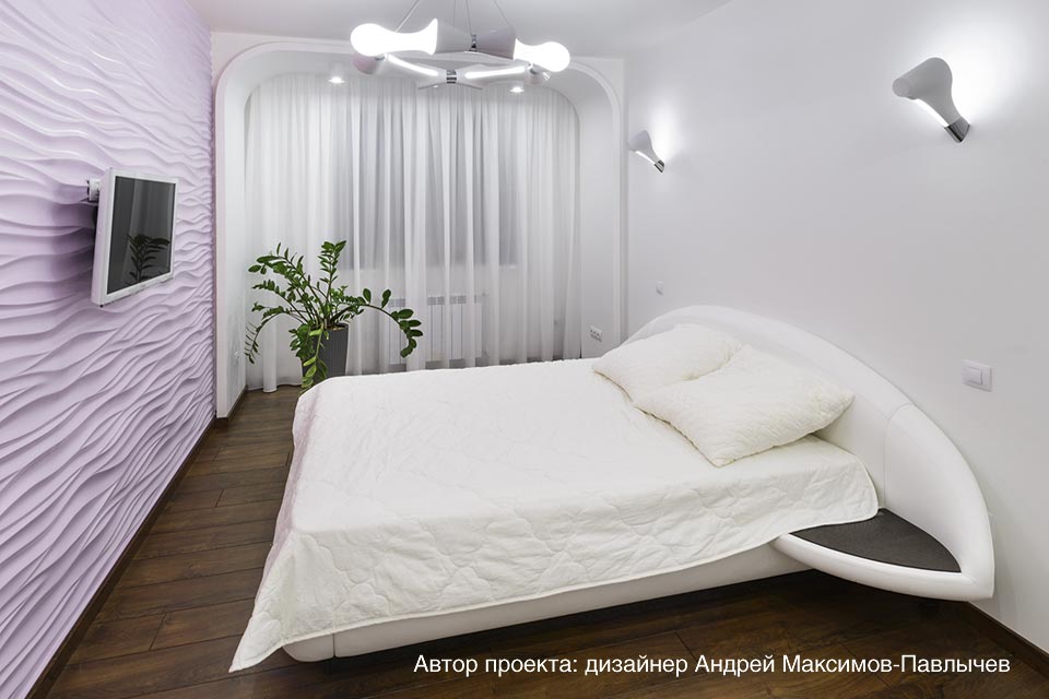Кровать Сьерра в интерьере дизайнера Андрея Максимова-Павлычева